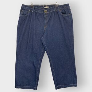 Woman Within Straight Leg Jeans Women 26WP Blue‎ Cotton Pockets Stretch K32